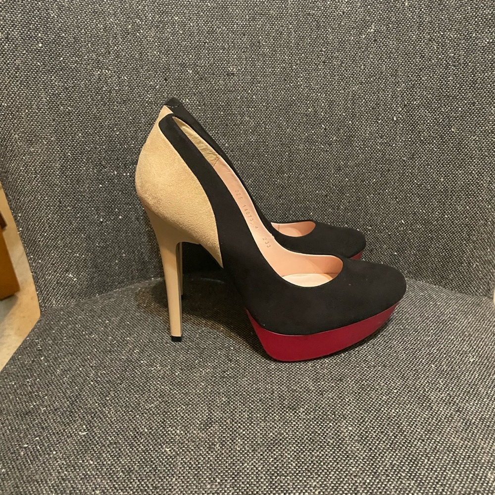 Elegant Black and Beige Heels